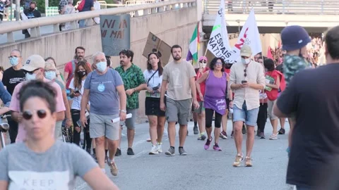 Environmentalist protest climate change global warming ccovid 19  protesters Stock Footage 161815198