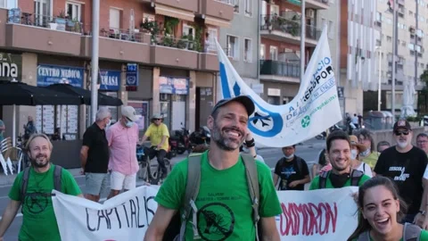 Environmentalist protest climate change global warming ccovid 19  protesters Stock Footage 161815517