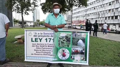 Environmentalists deliver draft bill for mining moratorium in Panama, Panamá, PA Stock Footage 204042880