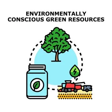 Environmentally conscious green resources concept with sustainable energy Stock Illustration