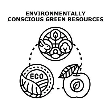 Environmentally conscious green resources concept vector illustration Stock Illustration