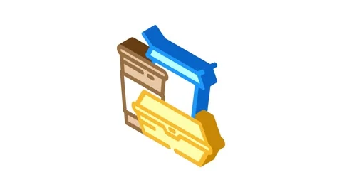 Environmentally conscious packaging isometric icon animation Stock Footage 327274792