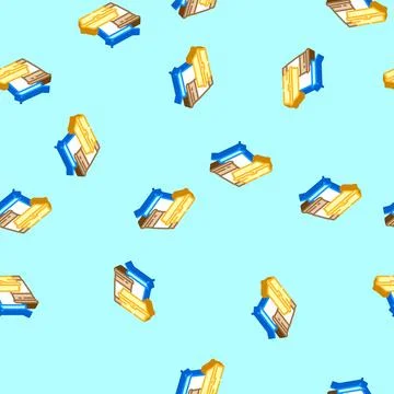 Environmentally conscious packaging isometric icon seamless pattern Stock Illustration