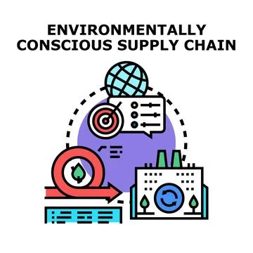 Environmentally conscious supply chain concept illustrating sustainable pro.. Stock Illustration