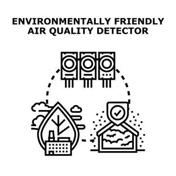 Environmentally friendly air quality detecting system protecting home Stock Illustration