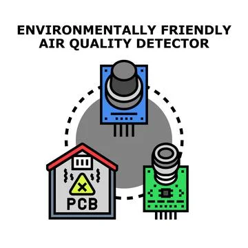 Environmentally friendly air quality detector concept with hazardous emission Ilustración de archivo