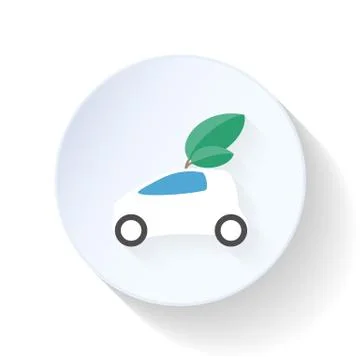 Environmentally friendly car flat icon Stock Illustration