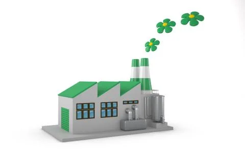 Environmentally friendly factory concept. Stock Illustration