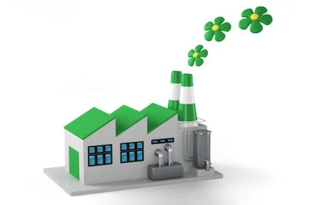 Environmentally friendly factory concept. Stock Illustration