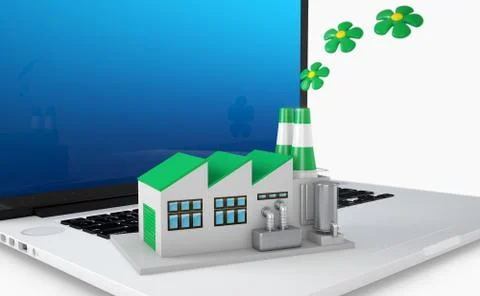 Environmentally friendly factory concept. Stock Illustration