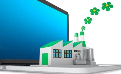 Environmentally friendly factory concept. Stock Illustration