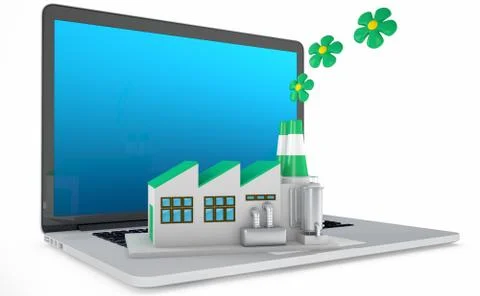 Environmentally friendly factory concept. Stock Illustration