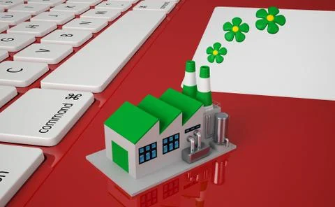 Environmentally friendly factory concept. Stock Illustration