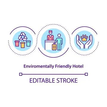 Environmentally friendly hotel concept icon Stock Illustration