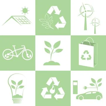 Environmentally friendly icons Stock Illustration