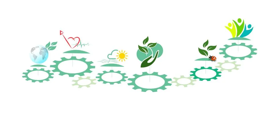 .Environmentally friendly move continuous impact Stock Illustration