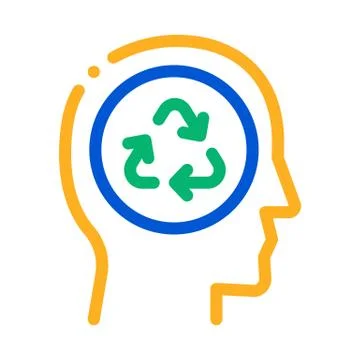 Environmentally friendly person icon vector outline illustration Stock Illustration
