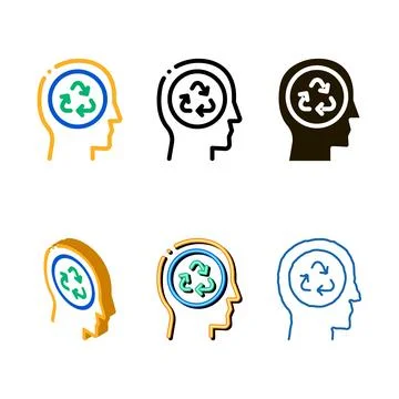 Environmentally friendly person icon vector outline minimal Ilustración de archivo