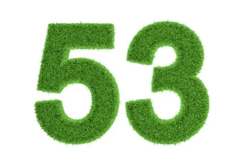 Environmentally friendly symbol of number 53 Stock Illustration