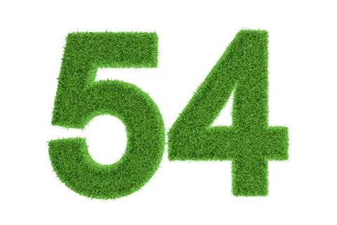 Environmentally friendly symbol of number 54 Stock Illustration
