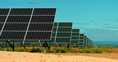 Environmentally friendly way of processing solar energy, solar power plant Stock Footage 139116782