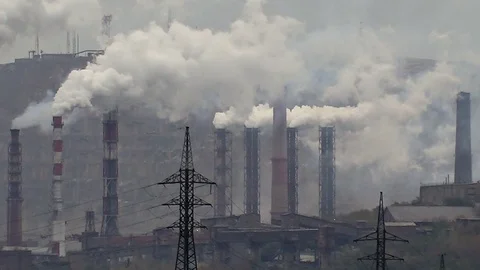 Environmentally Hazardous Industry. Air Pollution by Smoke. Stock Footage