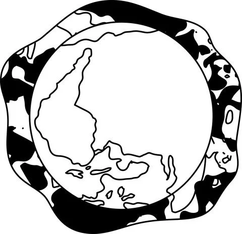 Environmentally polluted earth outline Stock Illustration