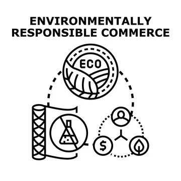 Environmentally responsible commerce concept with eco friendly production Stock Illustration