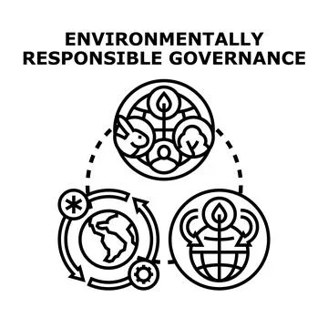 Environmentally responsible governance concepts with elements of global susta 库存插图