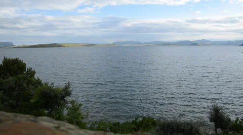 Environment.summer breeze over a natural dam Stock Footage 34177134