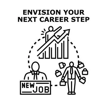 Envisioning career path progress with new job opportunities Illustration