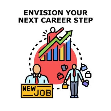 Envisioning career path progress with new job opportunities Stockillustratie