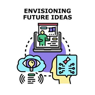Envisioning future ideas concept illustration for business planning Illustration