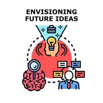 Envisioning future ideas developing business innovation concepts Stock Illustration