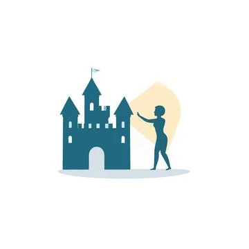 Envisioning grand architecture with creative vision: A modern silhouette dr.. Stock Illustration