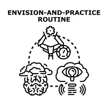 Envisioning, practicing, and achieving goals routine Stock-Illustration