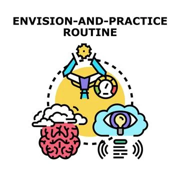 Envisioning, practicing, and achieving goals routine 스톡 일러스트