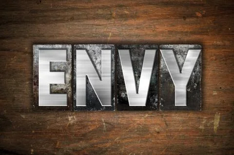 Envy Concept Metal Letterpress Type Stock Illustration