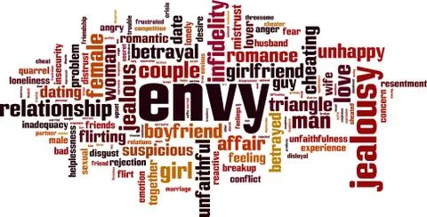 Envy word cloud 스톡 일러스트