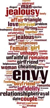 Envy word cloud Stockillustratie