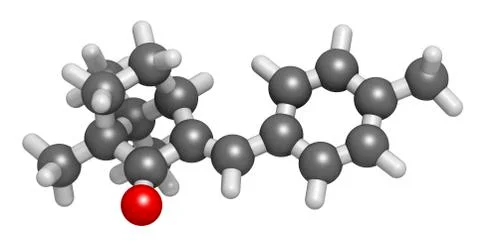 Enzacamene sunscreen molecule Stock Illustration