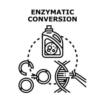 Enzymatic conversion process for biotechnology and molecular biology Stock Illustration