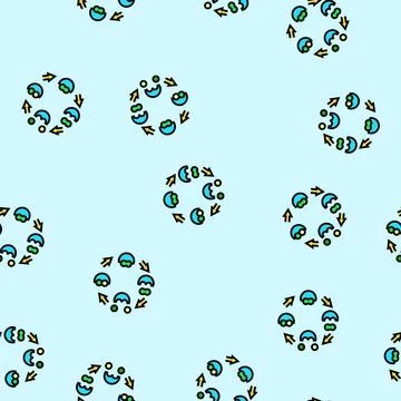 Enzyme catalysis biochemistry vector seamless pattern 스톡 일러스트