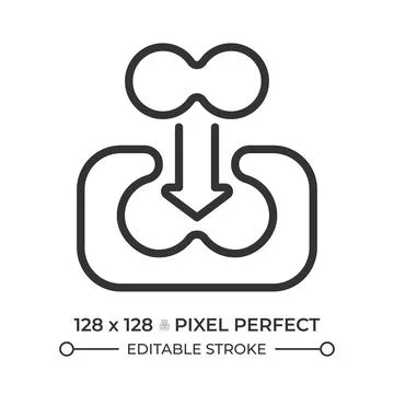 Enzyme pixel perfect simple line icon Stock Illustration