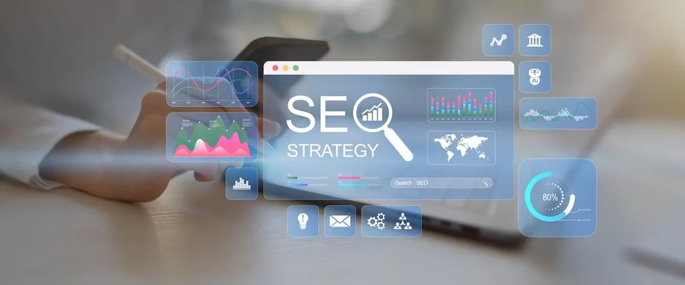EO Strategy Development and Digital Marketing Analytics Technology Concept. Stock Photos