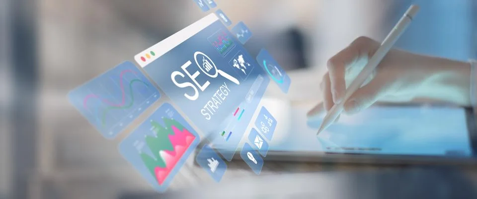 EO Strategy Development and Digital Marketing Analytics Technology Concept. Foto stock