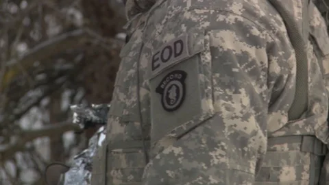 EOD technicians speaks during JBER Environmental Testing - 2013 Stock Footage 106225078
