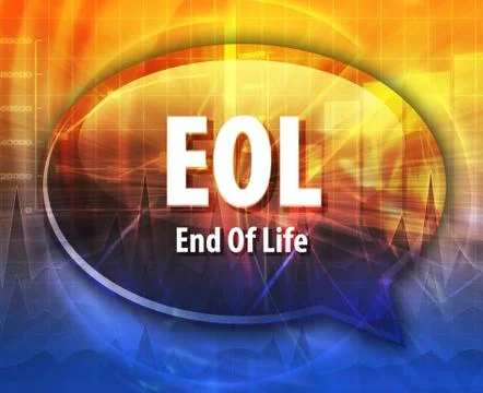 EOL acronym word speech bubble illustration Stock Illustration