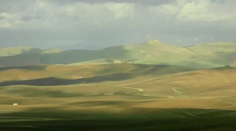 Eolic pole windy  landscape Stock-Footage 14724079