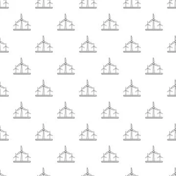 Eolic turbine pattern seamless Stock Illustration